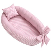 Kit Baby Premium Chevron Rosa - Almofada Amamentação + Ninho Redutor + Trocador Portátil - imagem 4