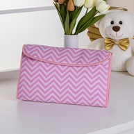 Kit Baby Premium Chevron Rosa - Almofada Amamentação + Ninho Redutor + Trocador Portátil - imagem 3
