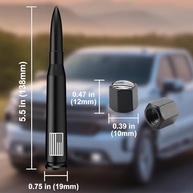 Antena Bullet 50 Cal para Ford, Dodge Ram, Chevy, GMC: Sinal Perfeito e Estilo Inigualável - imagem 3