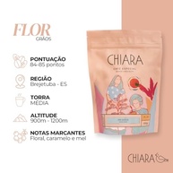 Café Especial Chiara Flor em Grãos 250g Nota 85, Café Brasileiro do Espírito Santo, Notas Florais, Caramelo e Mel, Café Premium de Montanha, Torra Média para Espresso, Coador e Prensa Francesa - imagem 4