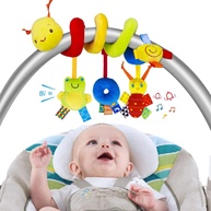 Carrinho de Bebê Minhoca Divertida: Chocalho Espiral para Berço e Passeio - imagem 1