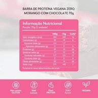 Hart's Natural Barra de Proteína Vegana 70g, Morango com Chocolate 50%, 100% Natural, 18g de Proteína Vegetal, Sem Glúten, Sem Lactose, Sem Açúcar Adicionado, Snack Saudável Plant-Based (12 unidades) - imagem 2