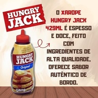 Combo Massa de Panquecas Mix com Gotas de Chocolate Chocolate Chip 198g e Xarope Maple Syrup Calda Bordo Bisnaga 429ml HUNGRY JACK - imagem 4