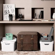 Caixa Organizadora Cube M com Tampa - Cinza Chumbo | Alta Resistência e Design Moderno - imagem 3