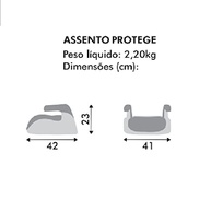 Assento de Elevação Burigotto Protege Mesclado Cinza - Segurança e Conforto para Crianças de 15-36kg - imagem 3