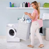 Cesto de Roupas Suja Dobrável 72L com Alça - Organizador Multiuso em Tecido Cinza - imagem 2