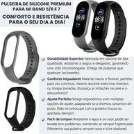 Pulseira Silicone Premium para Mi Band 5, 6 e 7 - Preta e Cinza | Conforto e Estilo Duradouro - imagem 3