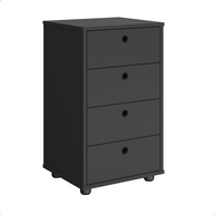 Gaveteiro Multiuso Classic 4 Gavetas para Quarto e Escritório | Design Moderno em Preto - imagem 1