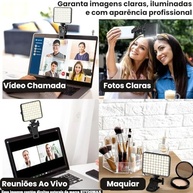 Iluminação Selfie RGB com Clipe Ajustável: Eleve Seus Vídeos e Fotos! - imagem 5