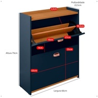 Sapateira Closet 2 Gavetas Basculantes Azul - Organize até 12 Pares com Estilo - imagem 3
