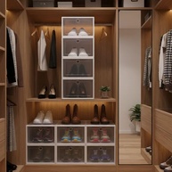 Kit 6 Caixas Organizadoras Transparentes Empilháveis para Sapatos - Ideal para Closet e Armário - imagem 3
