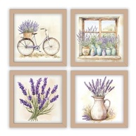 Kit 4 Quadros 18x18 cm - Banheiro, Varanda e Lavanda | Decoração com Estilo Aquarela - imagem 3