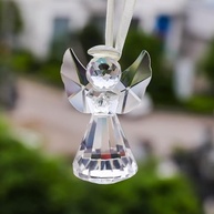 Mini Estátua Anjo Guardião em Cristal K9 8 cm – Escultura Decorativa com Proteção Espiritual e Boas Vibrações - imagem 3