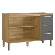 Balcão Gabinete de Pia 120 cm Ametista Kits Paraná - Freijó Gris - imagem 4