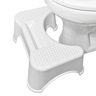 Banquinho de Cócoras Ergonômico com Suporte para Celular e Base Antiderrapante - Branco - imagem 2