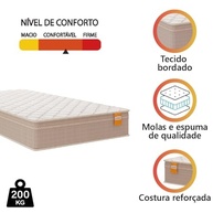 Colchão Solteiro Molas Qatar 88x188x22cm Inducol – Conforto Premium com Alta Resistência até 200kg - imagem 4