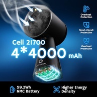 AIRTHEREAL Exaustor Portátil Recarregável 3 Velocidades com Coletor de Óleo - RH180B Preto - imagem 3