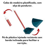Kit 2 Pás de Lixo Coletora Grande Reforçada com Cabo Longo - Tipo Noviça Multiuso Ergonômica para Casa e Ambientes Comerciais - imagem 5