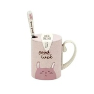 Caneca Infantil BPA FREE com Alça e Colher em Aço Inox - Design Coelho - imagem 2