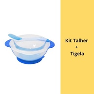 Tigela Infantil com Tampa e Colher Azul - Segura, Higiênica e com Ventosa Antiderrapante - imagem 5