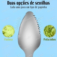 Colher 2 em 1 Inox e Silicone Rosa - Raspador e Servir Frutas para Bebês - imagem 5