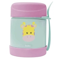Pote Térmico Infantil BUBA Animal Fun - Girafa Colorida com Talher, Aço Inox, até 5h de Conservação - imagem 2