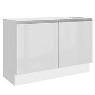 Balcão Gabinete de Pia Madesa Acordes 120cm | MDF Premium com 2 Portas Branco Brilho - imagem 2