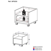 Gabinete Armário de Banheiro 40cm com Rodízios - Design Moderno e Praticidade - imagem 5