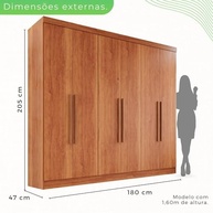 Guarda-Roupa Casal 6 Portas 2 Gavetas França Cinamomo - Organize seu Quarto com Estilo - imagem 3
