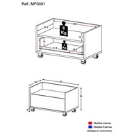 Gabinete Armário de Banheiro 60cm com Rodízios Multimóveis Preto - Organize com Estilo e Praticidade - imagem 4