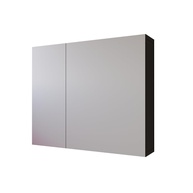 Espelheira Suspensa Moderna com Prateleiras para Banheiro - Design Klein Preto/Nature - imagem 1