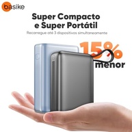 Power Bank Basike 20000mAh: Carregador Portátil Rápido 22.5W com Cabos Integrados (iPhone/Android) - imagem 4