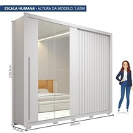 Guarda-Roupa Casal com Espelho 2P+4G Suburban Gold Espresso Móveis Branco - imagem 3
