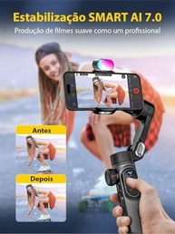 Estabilizador Gimbal 3 Eixos AOC~HUAN Smart X Pro com Tela OLED, Luz LED e Tripé - Leve suas Filmagens a Outro Nível! - imagem 3