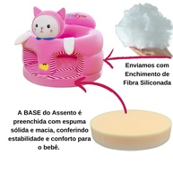 Assento Infantil de Apoio para Bebê com Estímulo ao Equilíbrio - Gatinha Rosa - imagem 5