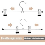 Kit 20 Cabides Presilha Metal Cromado Premium - Organize seu Guarda-Roupa com Estilo - imagem 3