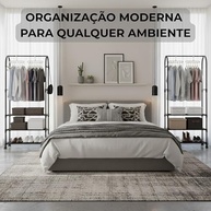 Arara com Sapateira Robusta 360° - Organização Moderna com Rodinhas e 2 Prateleiras - imagem 5