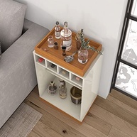 Aparador Bar Retrô com Adega para 4 Garrafas em MDF – Bandeja Astúrias Offwhite/Cedro - imagem 4