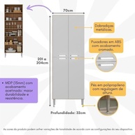Paneleiro com 4 Portas Paris - Design Rustic & Branco | Armazenamento Moderno e Resistente - imagem 4