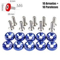 Kit 10 Parafusos M6 Anodizados Azul com Arruela - Tuning e Personalização Automotiva - imagem 3