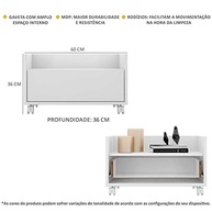 Gabinete Armário de Banheiro 60cm com Rodízios | Multimóveis Branco | Organização Moderna e Prática - imagem 4