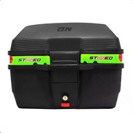 Baú Moto Bauleto Stoned Tracker 35L com Faixa Verde: Segurança e Estilo para Sua Viagem! - imagem 1