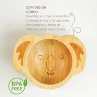 Kit Bowl de Bambu Coala com Talheres em Bambu e Silicone - Seguro e Sustentável para Bebês - imagem 4
