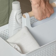 Organizador Multiuso 8L Flow com Alça em Bambu - Branco - imagem 4