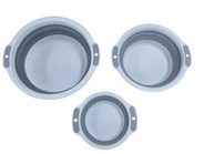 Conjunto de 3 Bacias Retráteis Dobráveis Multiuso 13L/7L/3L com Alças - Branco e Cinza - imagem 5