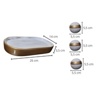Kit Decorativo Bandeja com Bolas Cerâmicas 4 Peças - Acabamento Brilhante Rosa e Salmão - imagem 4