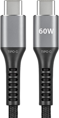 Cabo USB C Turbo Tipo C Trançado Compatível com iPhone e Samsung Resistente Carregador USB-C 2M 60W Carregamento Rápido Compatível com Cabo iPhone USB C - imagem 1