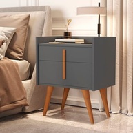 Mesa de Cabeceira Onix 1188 com Porta e Gaveta - Estilo Retrô com Pés Palito - imagem 1