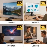 Cabo HDMI 2m 4K Ultra HD 3D: Imagem e Som Incríveis com Conexão Premium - imagem 3
