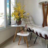 Conjunto de Mesinhas Canto com Tampo Orgânico - Branco ou Preto | Decoração Moderna e Funcional - imagem 2